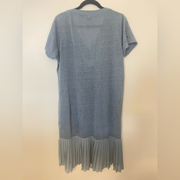 Wrap London Linen V-Neck Dress with Pleated Hem Size 8 - Picture 6 of 7